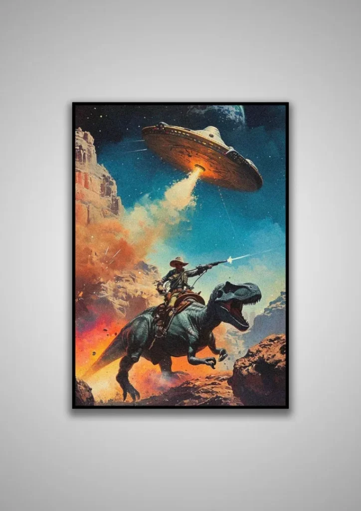 Space Cowboy UFO Poster